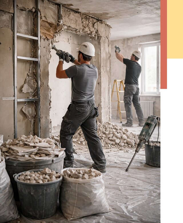 Демонтажные работы в Набережных Челнах от 2743 руб. — услуги и цена под ключ | ОТДЕЛОЧНИК-Нбр