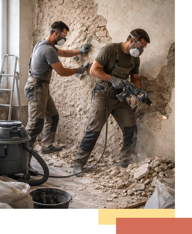 Демонтаж штукатурки со стен в Набережных Челнах быстро и аккуратно