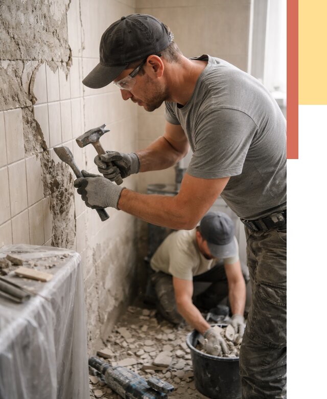 Демонтаж плитки со стен в Набережных Челнах от 863 руб. — быстро и недорого | ОТДЕЛОЧНИК-Нбр