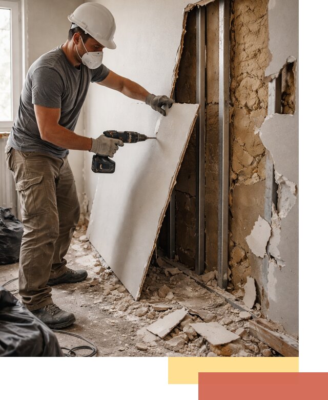 Демонтаж гипсокартона со стен в Набережных Челнах качественно и быстро