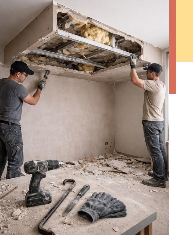 Демонтаж короба из гипсокартона в Набережных Челнах от 1544 руб. — быстро и недорого | ОТДЕЛОЧНИК-Нбр