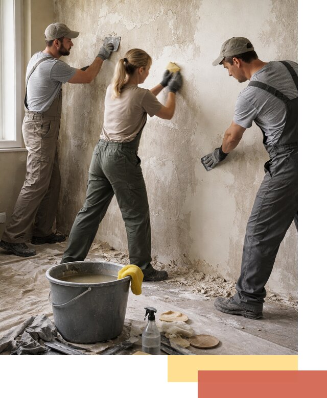 Очистка стен от клея и грунтовки в Набережных Челнах качественно и быстро