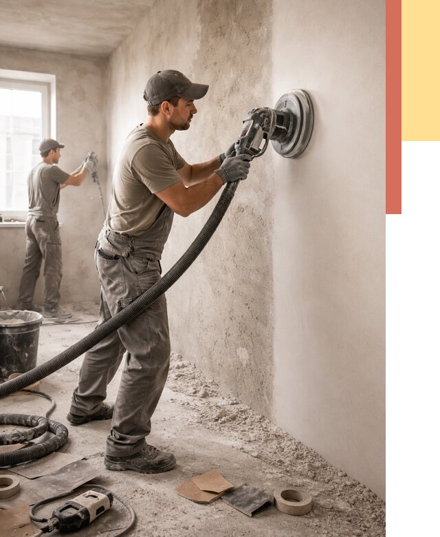 Шлифовка стен в Набережных Челнах от 1219 руб/м2 — быстро и недорого | ОТДЕЛОЧНИК-Нбр