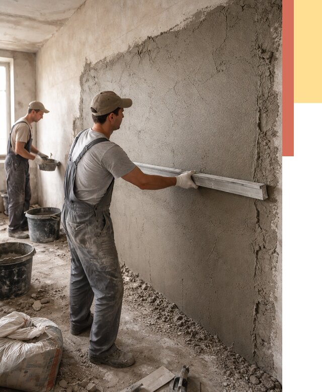 Цементная штукатурка стен в Набережных Челнах от 4571 руб/м2 — быстро и недорого | ОТДЕЛОЧНИК-Нбр