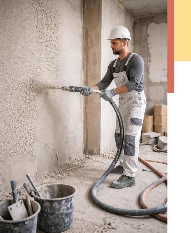 Машинная штукатурка стен в Набережных Челнах под ключ от 6603 руб./м2 | ОТДЕЛОЧНИК-Нбр