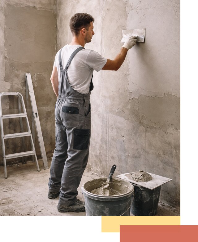 Штукатурка стен в ванной под ключ в Набережных Челнах