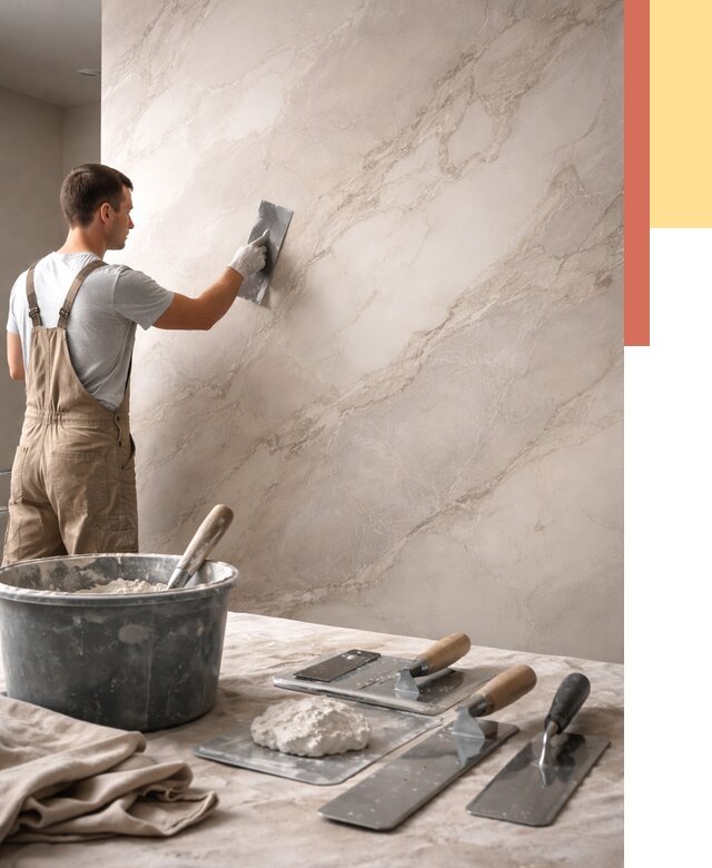 Декоративная штукатурка под мрамор в Набережных Челнах от 2844 руб./м² — быстро и недорого | ОТДЕЛОЧНИК-Нбр