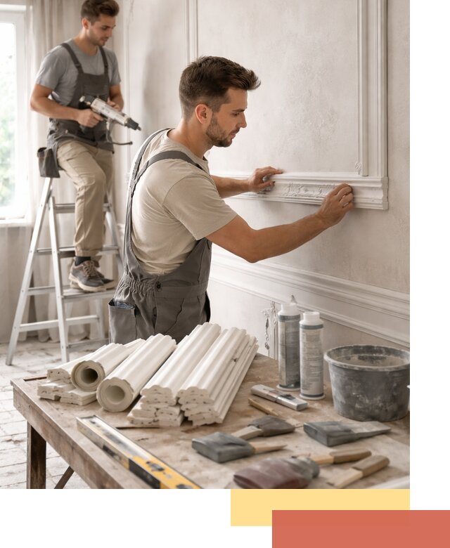 Монтаж лепнины на стены в Набережных Челнах профессионально и качественно