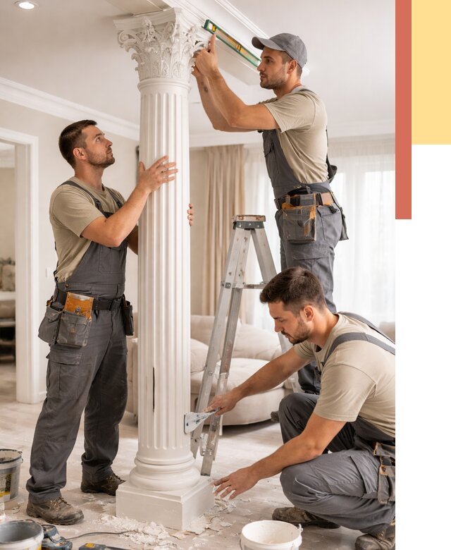 Установка декоративных колонн в Набережных Челнах от 12190 руб. под ключ | ОТДЕЛОЧНИК-Нбр