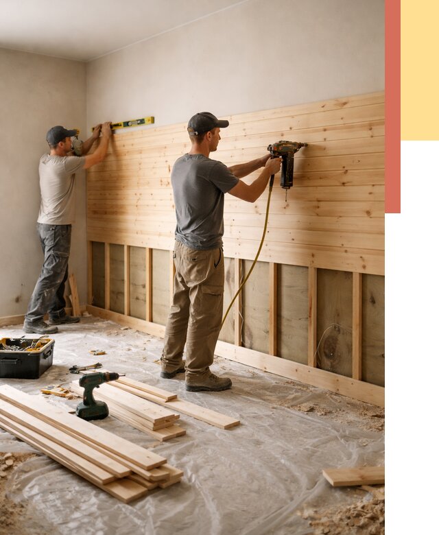 Монтаж деревянной вагонки на стены в Набережных Челнах от 7619 руб. | Услуги монтажа вагонки | ОТДЕЛОЧНИК-Нбр