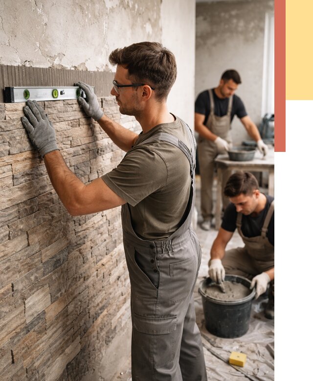 Монтаж искусственного камня в Набережных Челнах от 4571 руб. под ключ | ОТДЕЛОЧНИК-Нбр