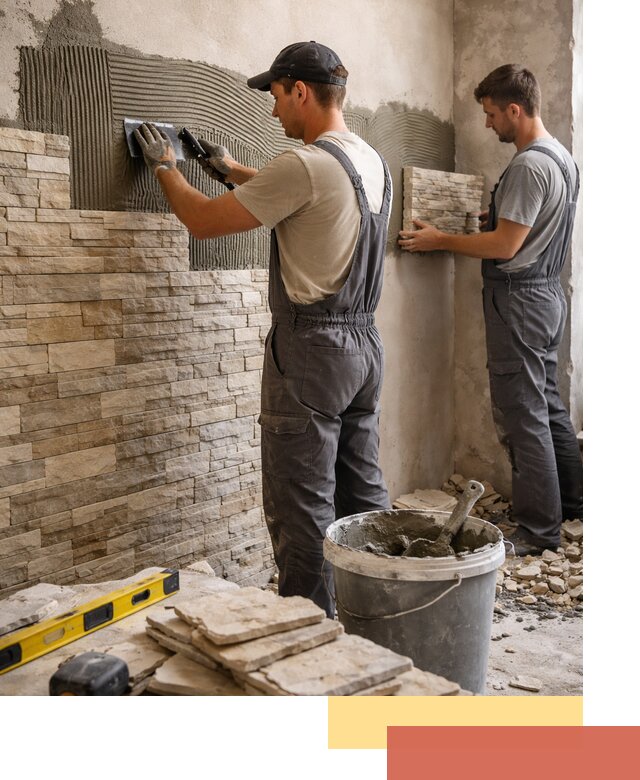 Монтаж искусственного камня в Набережных Челнах — облицовка стен и фасадов