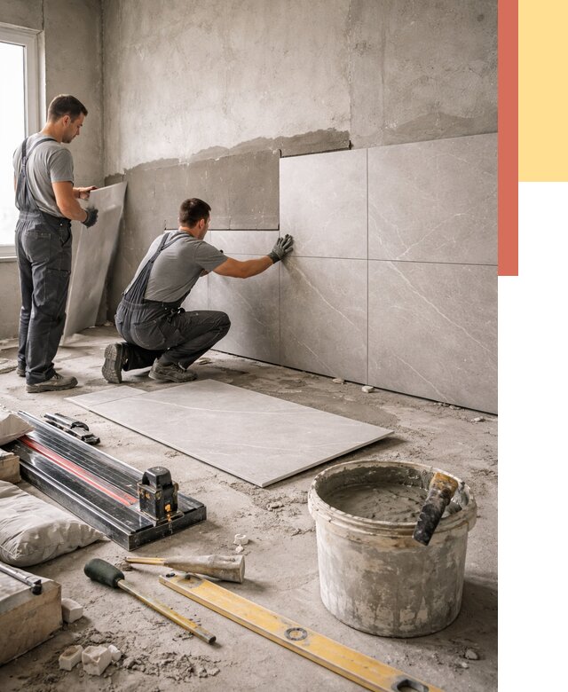 Облицовка стен керамогранитом в Набережных Челнах от 4266 руб./м² — услуги под ключ | ОТДЕЛОЧНИК-Нбр