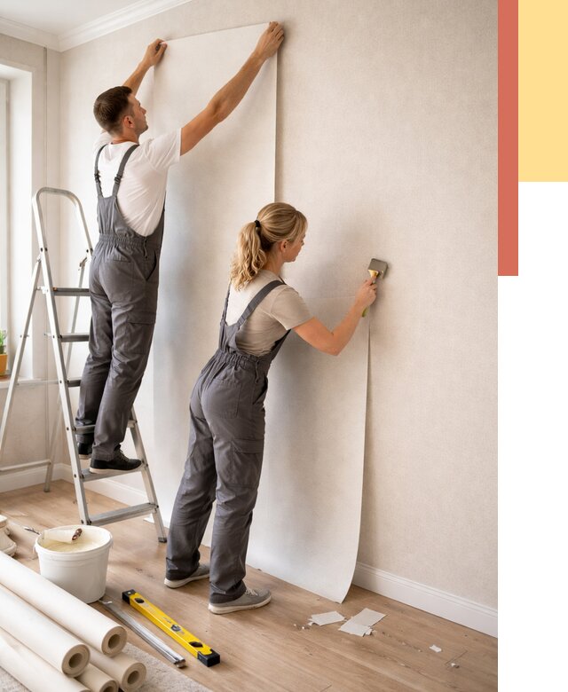 Поклейка флизелиновых обоев в Набережных Челнах от 6095 руб. | Быстро и недорого — ОТДЕЛОЧНИК-Нбр