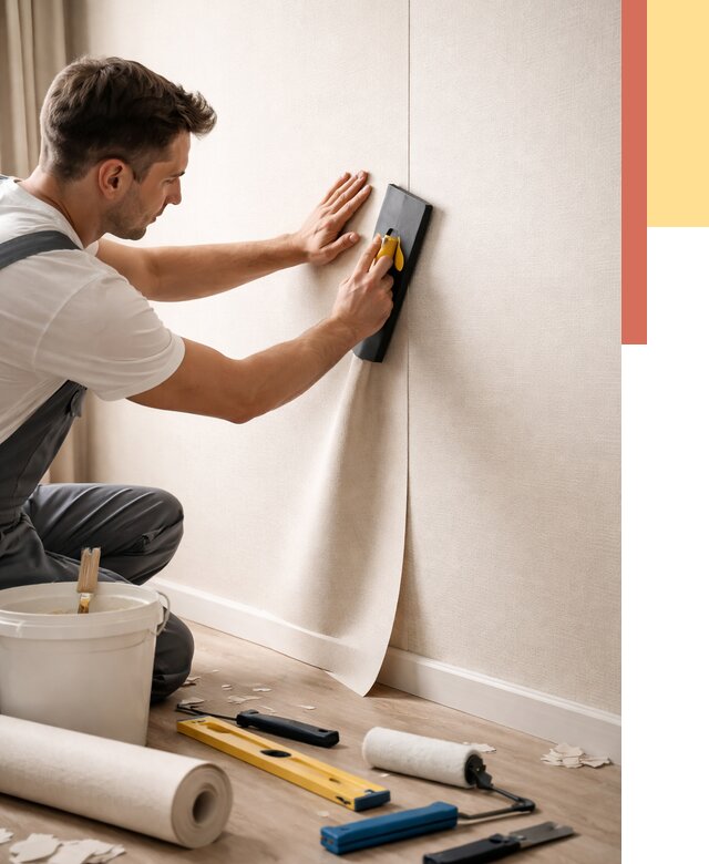 Поклейка виниловых обоев в Набережных Челнах от 4571 руб. | Быстро и недорого — ОТДЕЛОЧНИК-Нбр