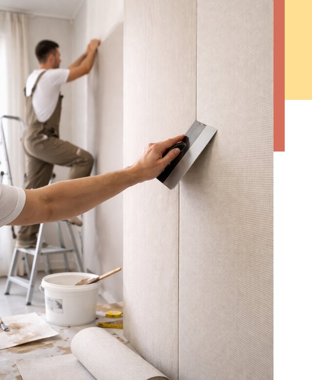 Поклейка текстильных обоев в Набережных Челнах от 4571 руб. под ключ | ОТДЕЛОЧНИК-Нбр