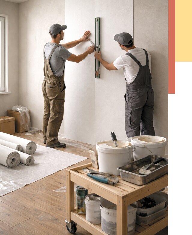 Поклейка стеклообоев в Набережных Челнах от 6603 руб. за м2 — быстро и недорого | ОТДЕЛОЧНИК-Нбр