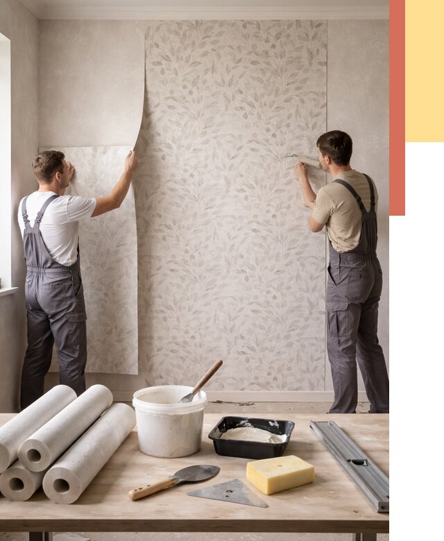 Поклейка обоев с подбором рисунка в Набережных Челнах от 3555 руб. | ОТДЕЛОЧНИК-Нбр - быстро и недорого