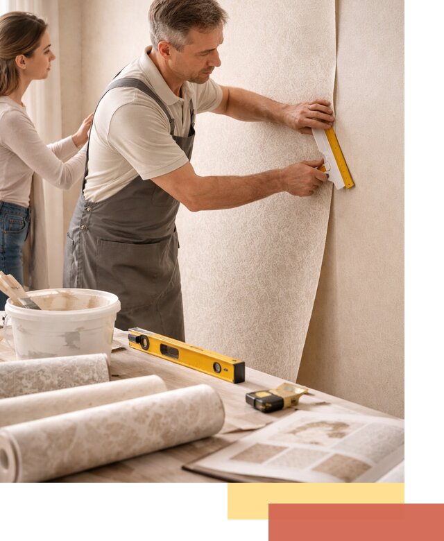 Поклейка обоев с подбором рисунка в Набережных Челнах