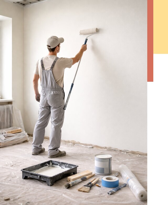 Покраска стен водоэмульсионной краской в Набережных Челнах от 457 руб. за м² | ОТДЕЛОЧНИК-Нбр