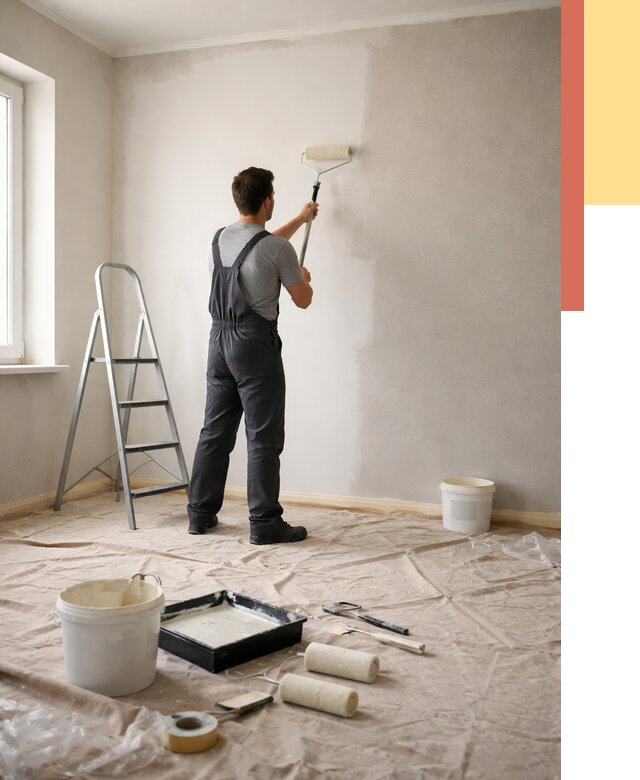 Покраска стен моющейся краской в Набережных Челнах от 356 руб./м² — быстро и недорого | ОТДЕЛОЧНИК-Нбр