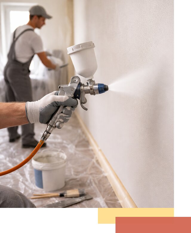 Покраска стен краскопультом в Набережных Челнах быстро и качественно