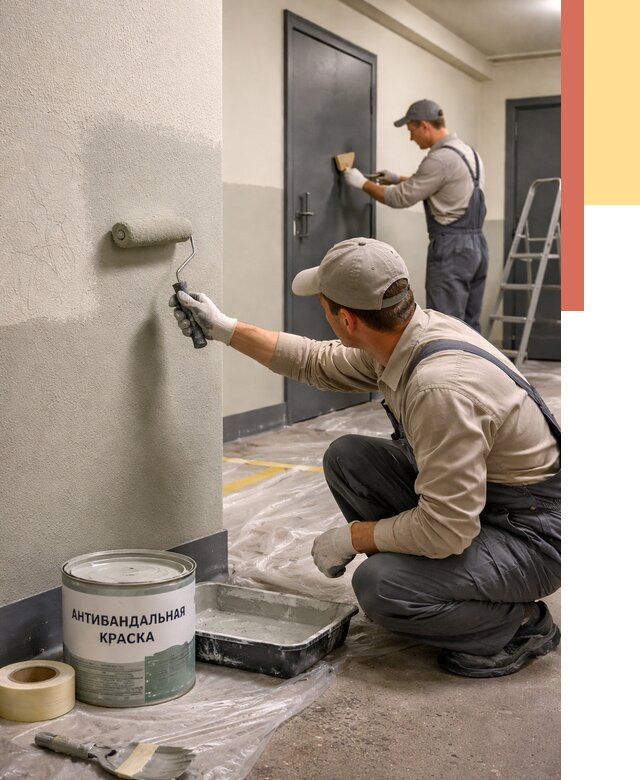 Покраска стен антивандальной краской в Набережных Челнах от 4571 руб./м² под ключ | ОТДЕЛОЧНИК-Нбр