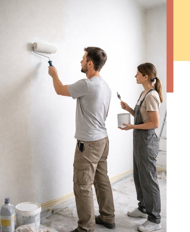 Окраска стен по стеклохолсту в Набережных Челнах от 4571 руб/м² под ключ | ОТДЕЛОЧНИК-Нбр