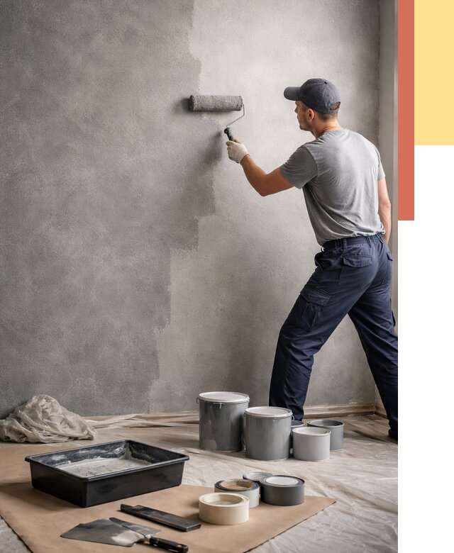 Покраска стен под бетон в Набережных Челнах от 660 руб. за м2 — быстро и недорого | ОТДЕЛОЧНИК-Нбр