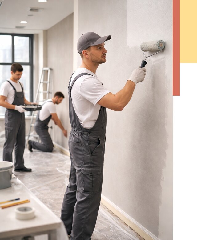 Покраска стен в офисе в Набережных Челнах от 8634 руб. — быстро и недорого | ОТДЕЛОЧНИК-Нбр