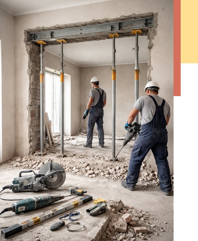 Прорезка проема в стене в Набережных Челнах от 4571 руб. — быстро и недорого | ОТДЕЛОЧНИК-Нбр