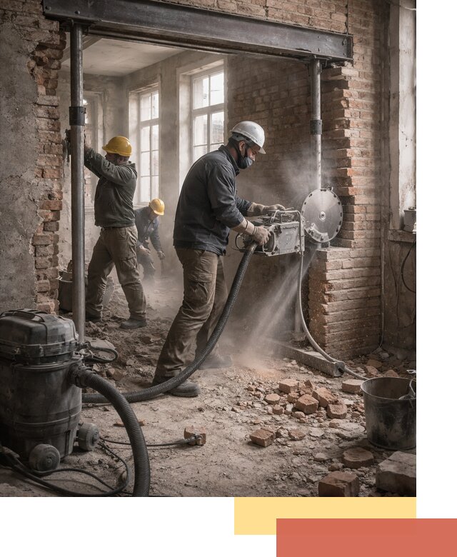 Прорезка проема в стене под дверной или оконный проем в Набережных Челнах