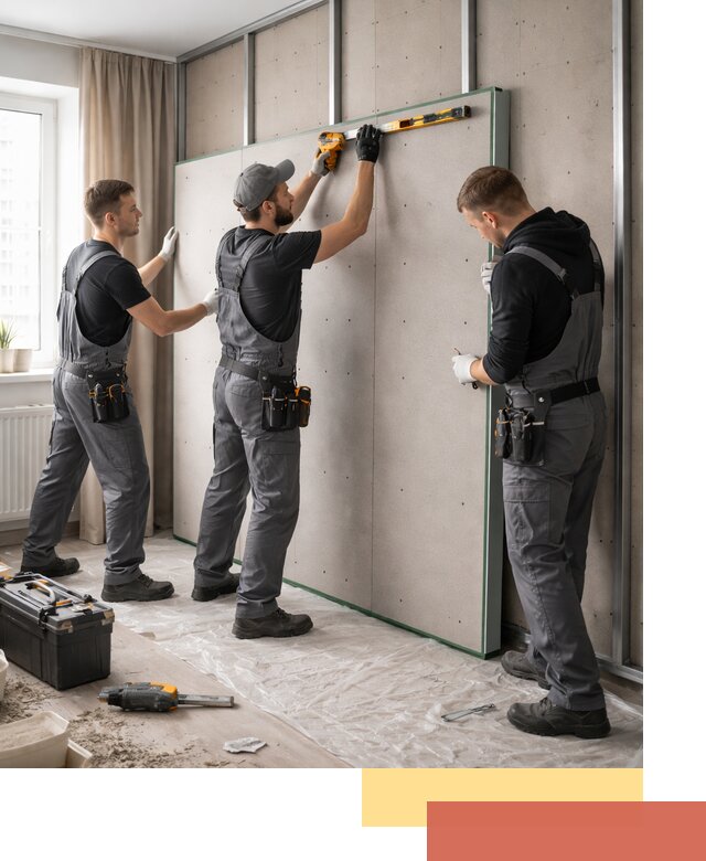 Шумоизоляция стен панелями ЗИПС в Набережных Челнах для жилых и коммерческих помещений