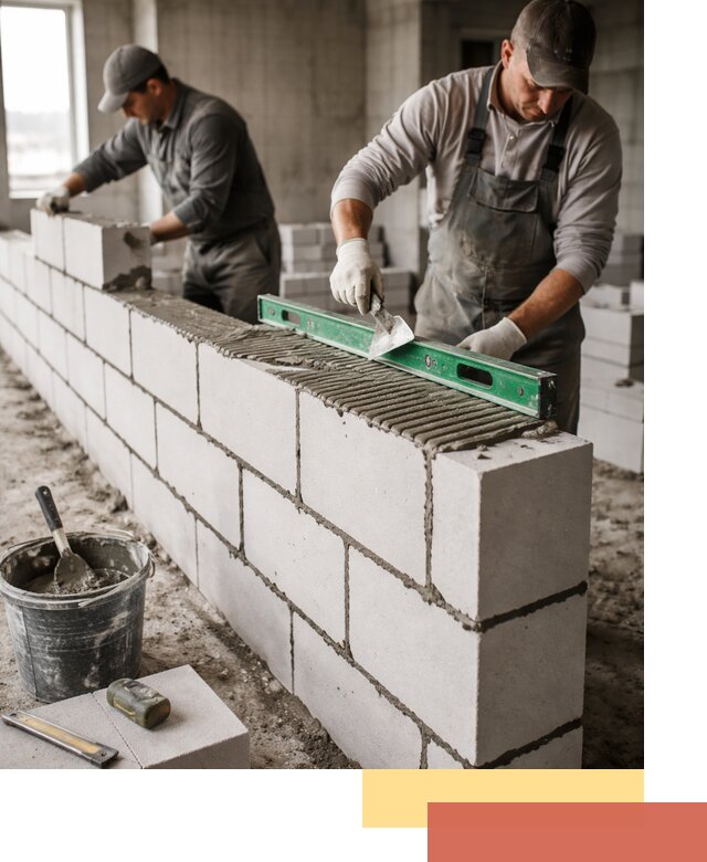 Кладка перегородок из газобетона в Набережных Челнах быстро и качественно
