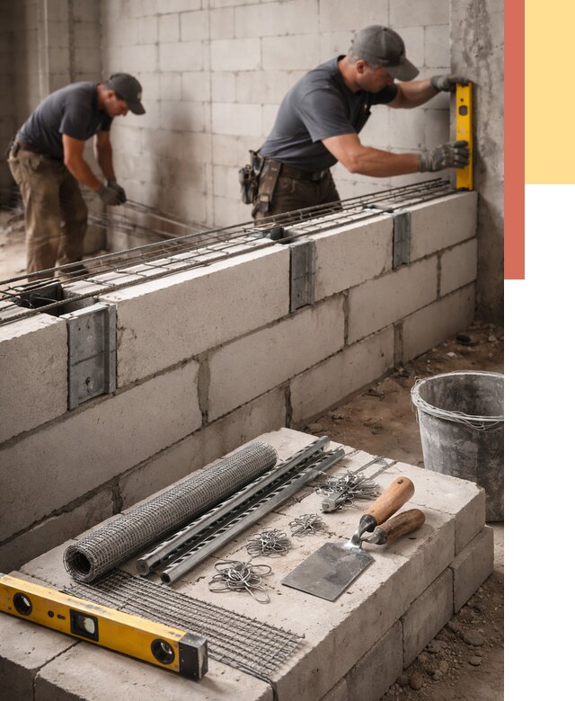 Армирование кладки перегородок в Набережных Челнах от 762 руб. под ключ | ОТДЕЛОЧНИК-Нбр