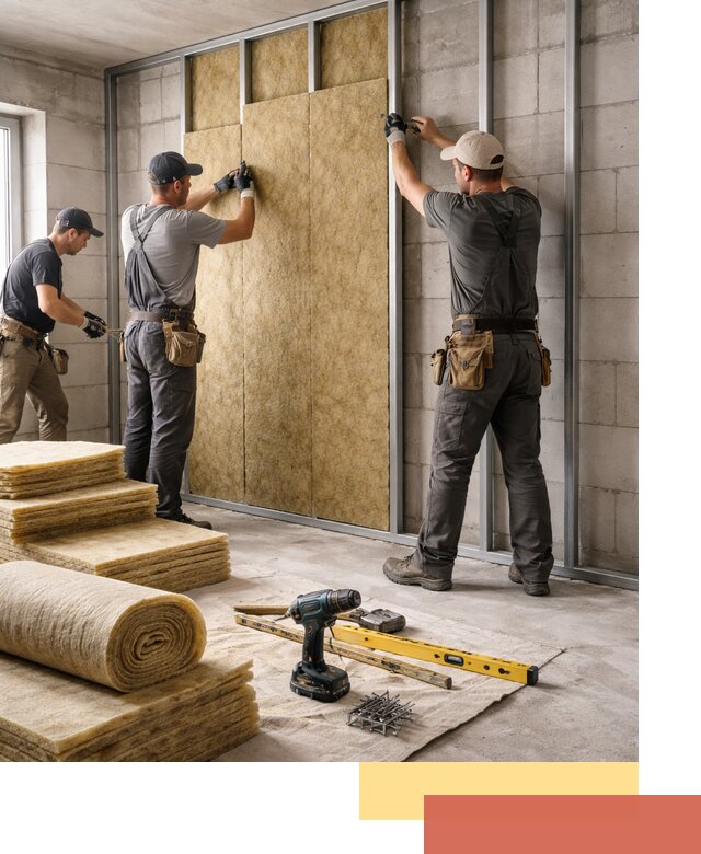 Шумоизоляция перегородок из блоков в Набережных Челнах — монтаж и защита шумоизоляцией