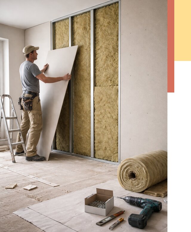 Перегородка из гипсокартона с шумоизоляцией в Набережных Челнах от 3169 руб. | ОТДЕЛОЧНИК-Нбр