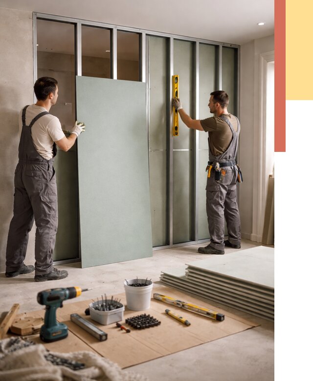 Перегородка из влагостойкого гипсокартона в Набережных Челнах от 4876 руб. — монтаж под ключ | ОТДЕЛОЧНИК-Нбр