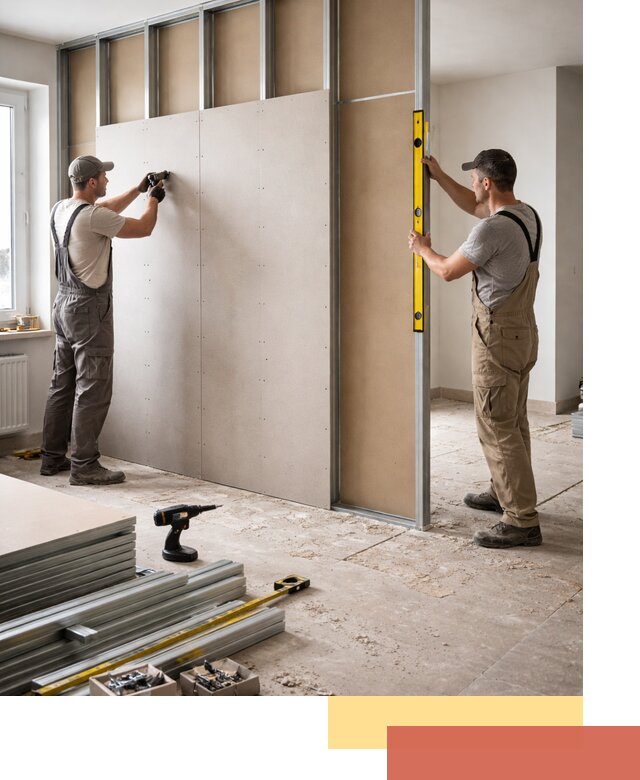 Зонирующая перегородка из гипсокартона под ключ в Набережных Челнах