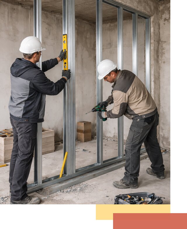 Монтаж каркаса перегородки из профиля в Набережных Челнах