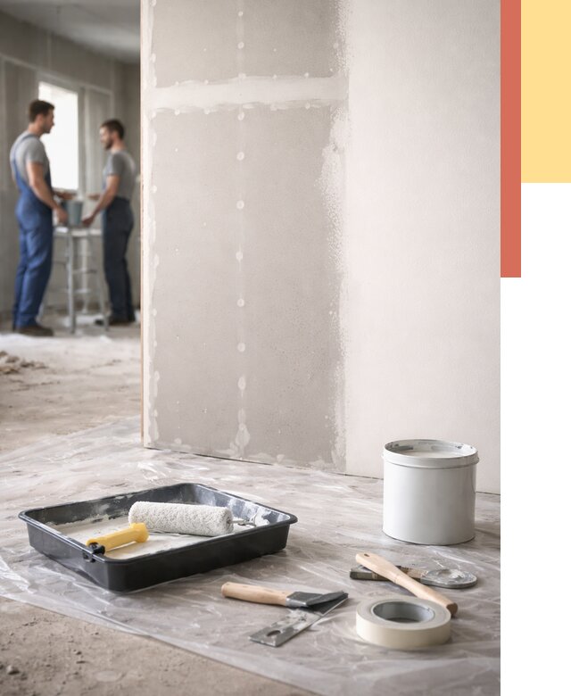 Покраска перегородок из гипсокартона в Набережных Челнах от 4571 руб. под ключ | ОТДЕЛОЧНИК-Нбр