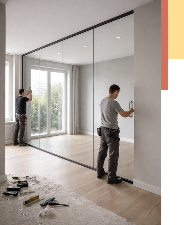 Изготовление стеклянных перегородок в Набережных Челнах от 12545 руб. под ключ | ОТДЕЛОЧНИК-Нбр