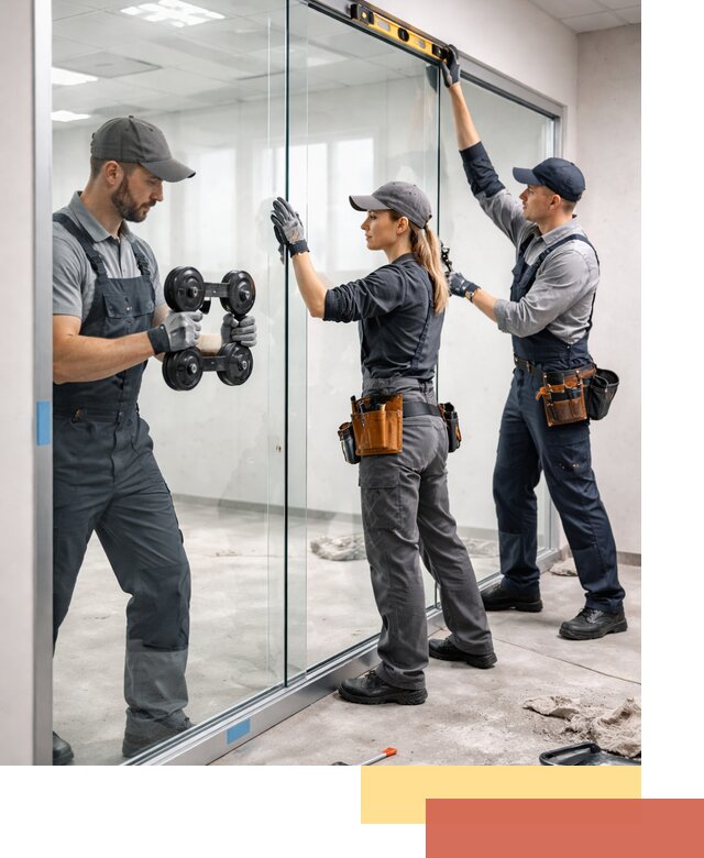 Профессиональный монтаж стеклянных перегородок в Набережных Челнах