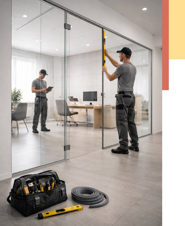 Цельностеклянные перегородки под ключ в Набережных Челнах от 9650 руб. — монтаж и цены | ОТДЕЛОЧНИК-Нбр