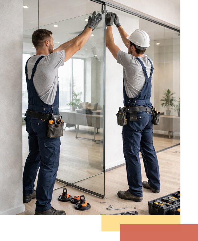 Безрамные стеклянные перегородки под ключ в Набережных Челнах