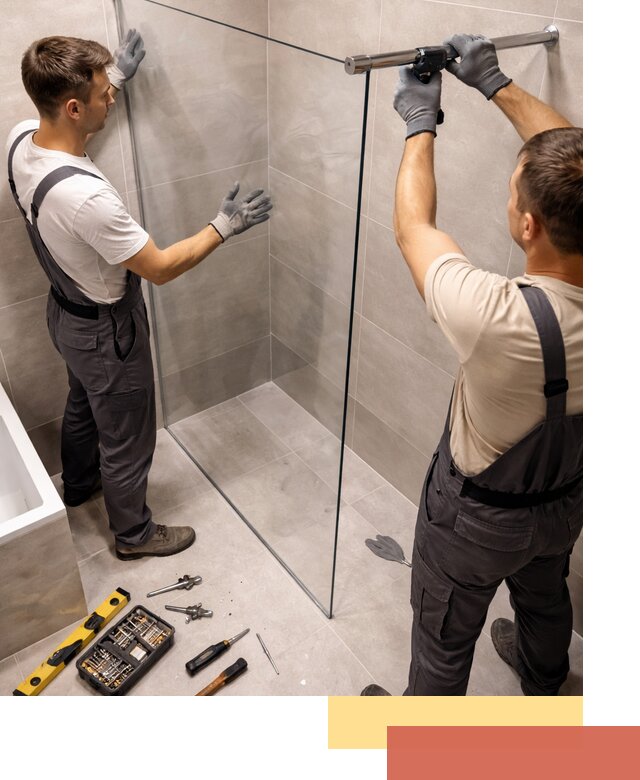 Стеклянные перегородки для душа в Набережных Челнах — изготовление и монтаж