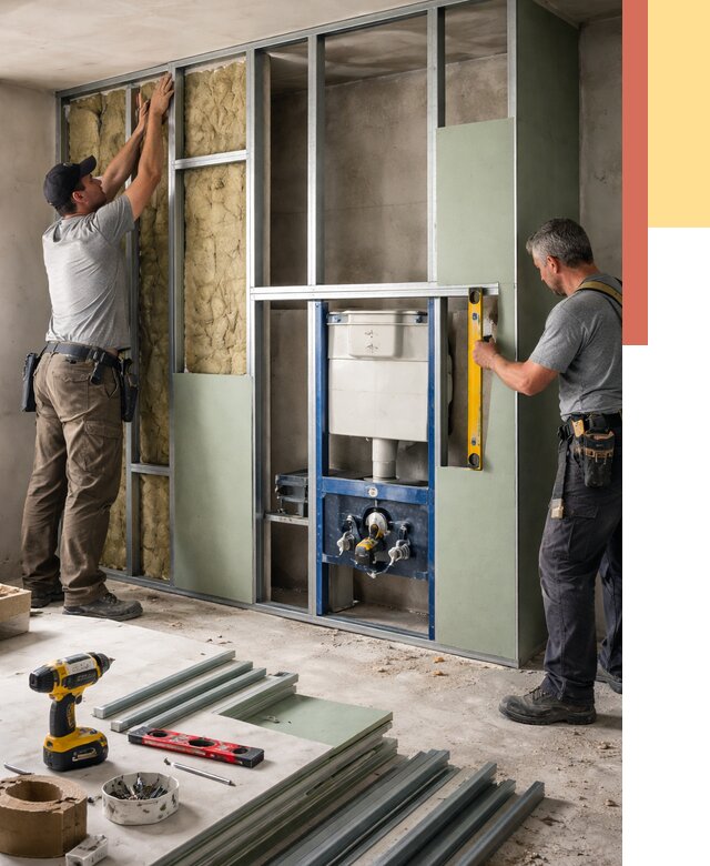 Установка сантехнических перегородок в Набережных Челнах от 8634 руб. | ОТДЕЛОЧНИК-Нбр