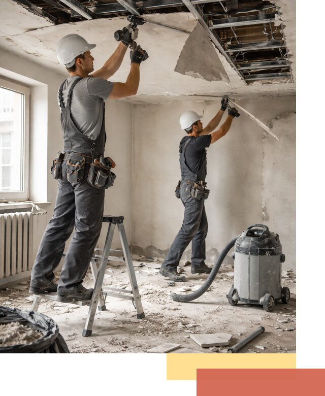 Демонтаж гипсокартонного потолка в Набережных Челнах быстро и аккуратно