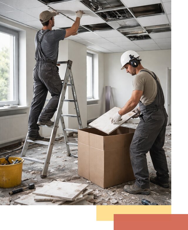 Демонтаж потолочной плитки в Набережных Челнах быстро и аккуратно