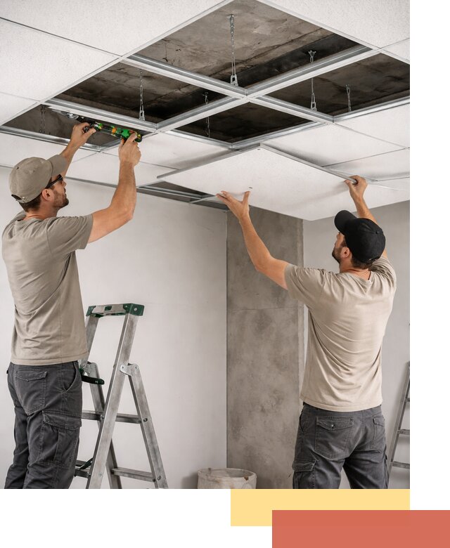 Монтаж потолка Армстронг под ключ в Набережных Челнах
